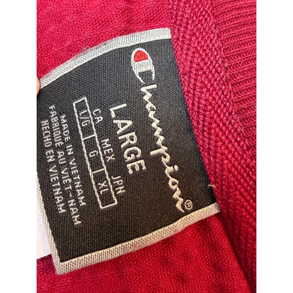 Champion Sweatshirt Corduroy Pullover Mens size Large Retro Varsity Red Logo - Picture 2 of 11